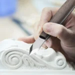 Dual-Edged Carbon Steel Bevel Blade Wooden Handle Wood Carving Knife with Protective Cover - Image 4