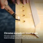 Dual-Edged Carbon Steel Bevel Blade Wooden Handle Wood Carving Knife with Protective Cover - Image 6