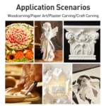 Dual-Edged Carbon Steel Bevel Blade Wooden Handle Wood Carving Knife with Protective Cover - Image 7