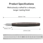 Dual-Edged Carbon Steel Bevel Blade Wooden Handle Wood Carving Knife with Protective Cover - Image 10