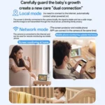 Yesido KM28 5 inch LCD Screen 2.4G WiFi Baby Monitor Care Camera, Plug: UK Plug - Image 4