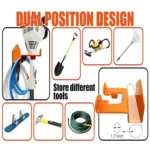 2pcs/Pack Wall Mounted Lawn Mower Dual Hook Stand Heavy Duty Storage Hanger - Image 5