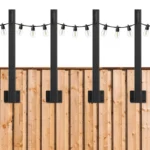 String Hanging Light Poles Fence Light Hanger With Clip Holder Hook for Outdoor Courtyard Garden