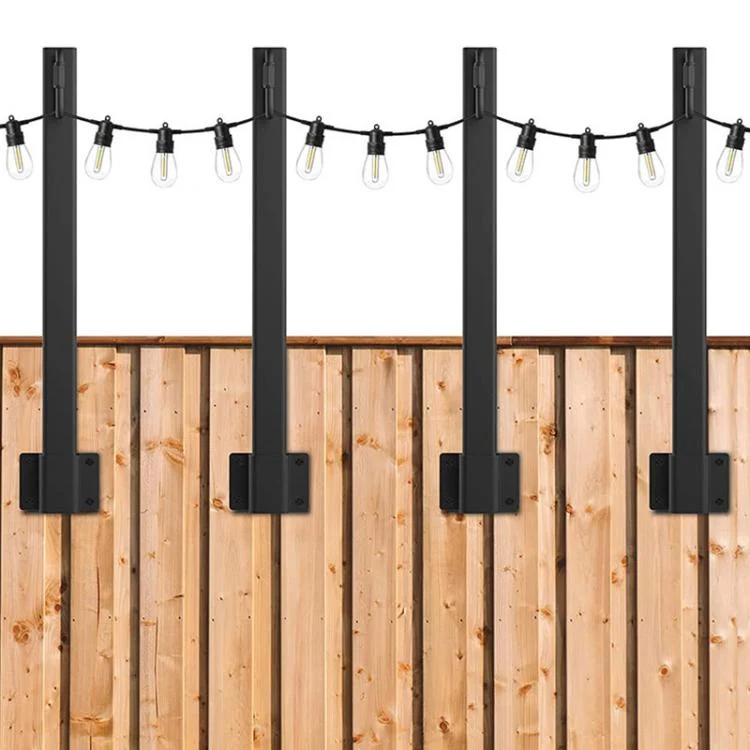 String Hanging Light Poles Fence Light Hanger With Clip Holder Hook for Outdoor Courtyard Garden