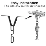 Rain Chain Gutter Adapter Chain Hook Replacement Downspout for V-Shaped Gutters - Image 5