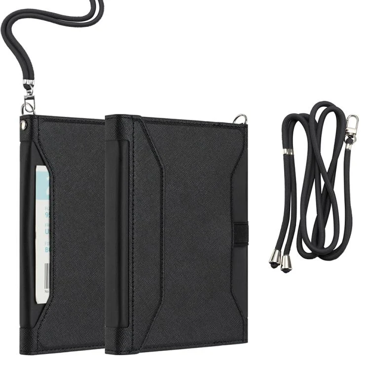 Multifunctional RFID Blocking Passport Book with Long Lanyard