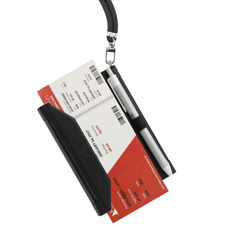 EDA008567601A_3.webp Multifunctional RFID Blocking Passport Book with Long Lanyard - Image 4