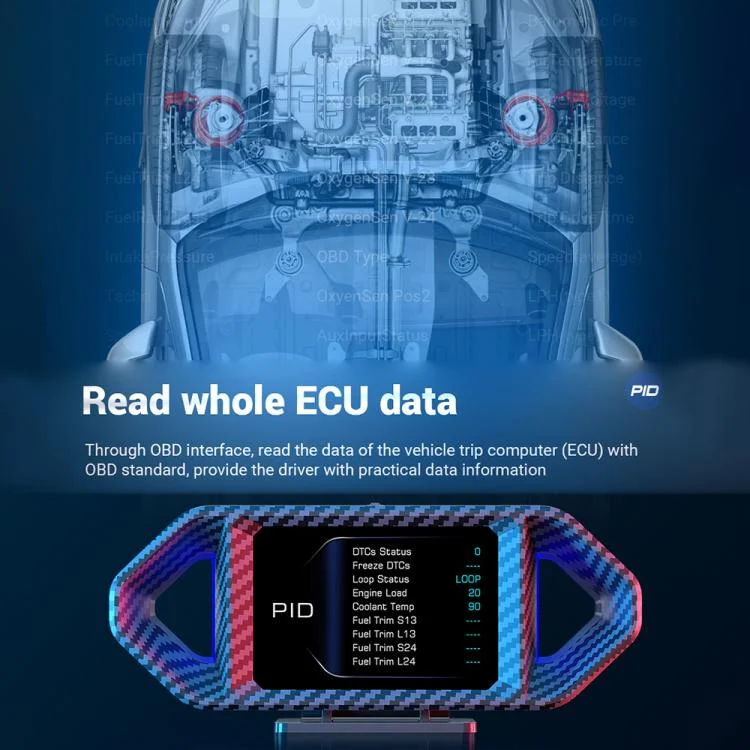 EDA008614801A_13.webp P26 Car HUD Head-Up Display Multi-function LCD OBD Smart Gauge Slope Meter Accelerometer - Image 14
