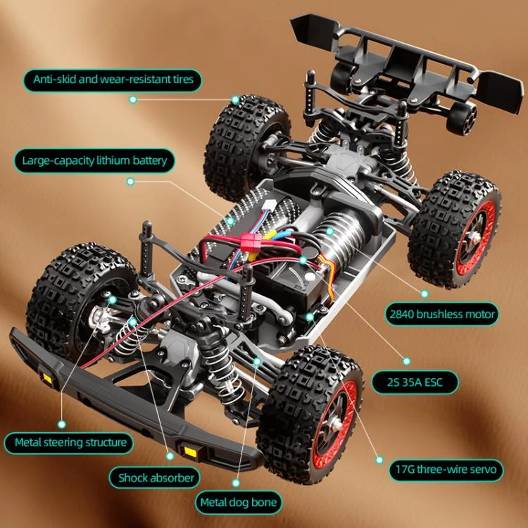 EDA008619201A_7.webp JJR/C C8820 1:18 4WD Carbon Brush Short Truck Off-road Remote Control Car - Image 8