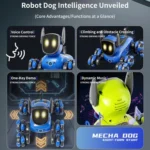 JJR/C Q200 Small Eight-wheeled Multi-function Remote Control Robot Dog with RC Watch - Image 4