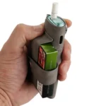 Portable Retro Pattern Electronic Cigarette and Cigarette Leather Case with Hook - Image 6