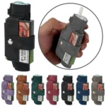 Portable Retro Pattern Electronic Cigarette and Cigarette Leather Case with Hook - Image 2