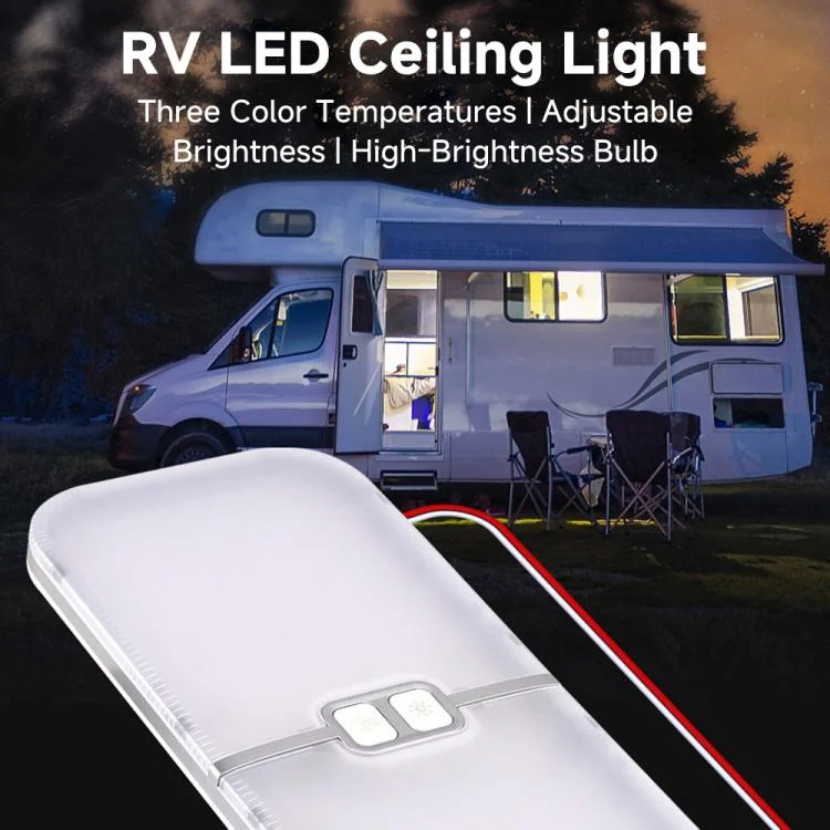 EDA008663101A_2.webp 12-30V RV Light 3-Color Temperature Rotary Button Dimming Roof Light - Image 3