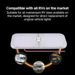 12-30V RV Light 3-Color Temperature Rotary Button Dimming Roof Light - Image 6