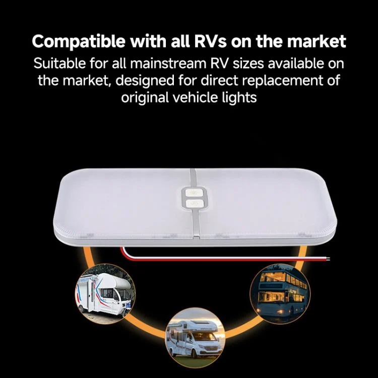 EDA008663101A_5.webp 12-30V RV Light 3-Color Temperature Rotary Button Dimming Roof Light - Image 6
