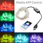 RGB USB  LED Copper Wire Light String Holiday Decoration Light String Bluetooth Mobile APP Control - Image 3