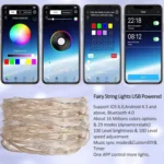 RGB USB  LED Copper Wire Light String Holiday Decoration Light String Bluetooth Mobile APP Control - Image 6