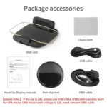 C1 OBD2 + GPS Mode Car HUD Head-up Display Compass / Speed / Water Temperature / Voltage Display / Speed Alarm / Fault Alarm - Image 7