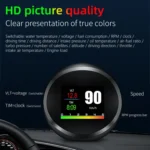 P11 OBD2 + GPS Mode Car HUD Head-up Display Water Temperature / Vehicle Speed / Voltage / Fuel Consumption Display, Speed Alarm - Image 5