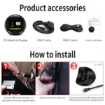 P11 OBD2 + GPS Mode Car HUD Head-up Display Water Temperature / Vehicle Speed / Voltage / Fuel Consumption Display, Speed Alarm - Image 10
