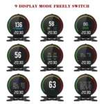 P15 OBD2 Car HUD Head-up Display Water Temperature / Vehicle Speed / Voltage - Image 9