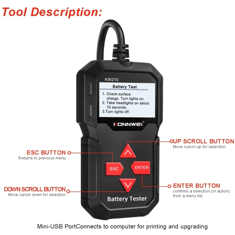 EDA009473_12.webp KONNWEI KW210 Car Battery Test Battery Capacity Resistance Battery Detector - Image 13