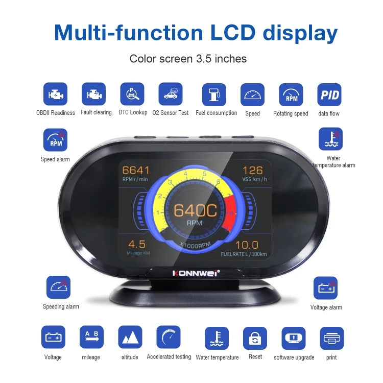 EDA009475_12.webp KONNWEI KW206 2 in 1 OBDII / EOBD12V Car Fault Scanner + 3.5 inch LCD Monitor - Image 13
