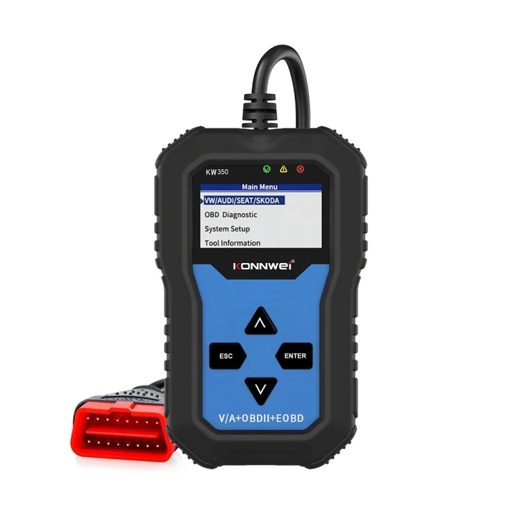 EDA009477.webp KONNWEI KW350 OBDII 12V Car Diagnostics Detector Scanner with 2 inch Black And White Display Screen V007 for Audi / Volkswagen - Image 1