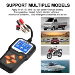 KONNWEI KW650 6V- 12V Car Motorcycle Battery Lawn Mower Detector with 2.4 inch Color Display & Waveform Graph - Image 7