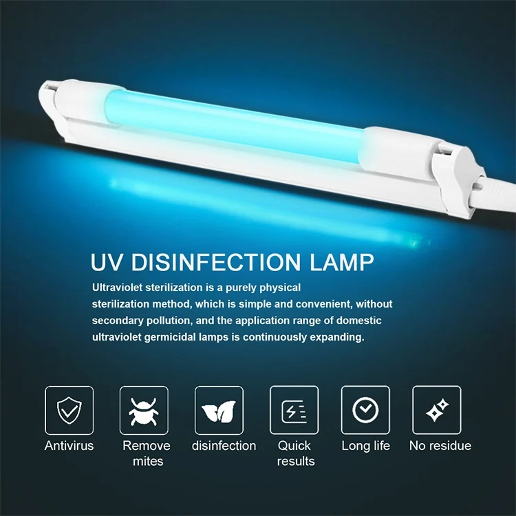 EPP1842US_3.webp 110V 8W Ozone Quartz UV Disinfection Light Portable UVC Anti-virus Sterilization Lamp - Image 4