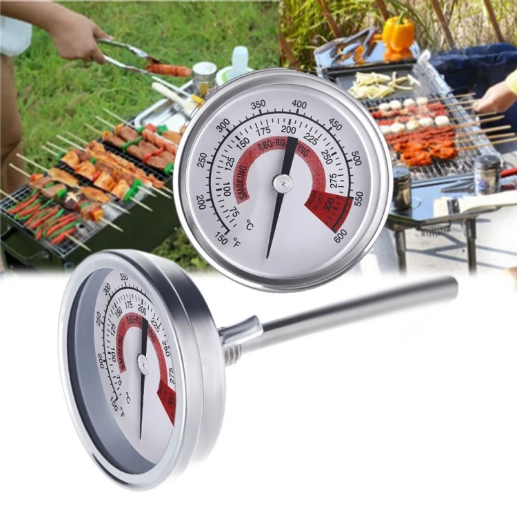 EPS5268.webp Stainless Steel Oven Thermometers BBQ Smoker Pit Grill Bimetallic Thermometer Temp Gauge Cooking Tools with Dual Display & Anti-fog Glass - Image 1