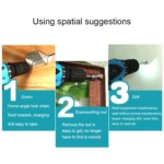 VOTO 12V Stepless Speed Regulation Rechargeable Hand Drill Set Electric Drill Power Tools with LED Light, AC 220V, US Plug, Random Color Delivery - Image 4