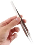 TC-14 Stainless Steel High Temperature Resistance Ceramic Tip Tweezers - Image 5