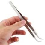 TC-14W Stainless Steel High Temperature Resistance Ceramic Tip Elbow Tweezers - Image 5