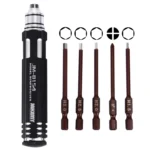 JAKEMY JM-8154 6 in 1 Model Screwdriver Set with 65mm S-2 Precision Bits(Cross 3.0, Hexagon H1.5 & H2.0 & H2.5 & H3.0) - Image 2