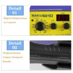 BAKU BK-601D AC 110V LED Display 2 in 1 Hot Air Gun Soldering Iron Soldering Station - Image 8