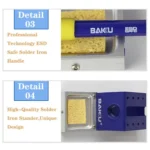 BAKU BK-601D AC 110V LED Display 2 in 1 Hot Air Gun Soldering Iron Soldering Station - Image 9