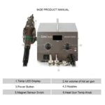 BAKU BA-942E 110V Digital Display Adjustable Temperature Hot Air Gun Desoldering Station Set, US Plug - Image 3