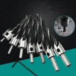 7 in 1 Woodworking Countersink Chamfer Three-Pointed High-Speed Steel Drill Bits Set, 3-10mm