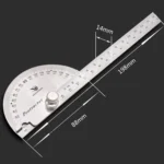 0-180 Degree Stainless Steel Protractor Angle Finder with 0-145mm Arm Measuring Ruler Tool - Image 2