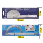 0-180 Degree Stainless Steel Protractor Angle Finder with 0-145mm Arm Measuring Ruler Tool - Image 4