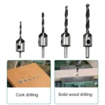 4 in 1 Woodworking Countersink Chamfer Three-Pointed High-Speed Steel Drill Bits Set, 3-6mm - Image 5