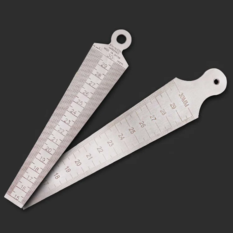 Wedge Feeler Gap 15-30mm Stainless Steel Ruler Inspection Taper Gauge Metric Imperial Measure Tool