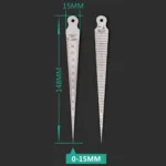 Wedge Feeler Gap 1-15mm Thin Stainless Steel Ruler Inspection Taper Gauge Metric Imperial Measure Tool - Image 3