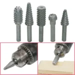 5 PCS/Set Woodworking Wood Carving 6mm Shank Rotating Embossed Grinding Head File Rasp Drill Bits