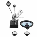 5 LED Auxiliary Clip Magnifier AC/DC Interchangeable with Soldering Stand & Two Magnifier, US Plug - Image 7