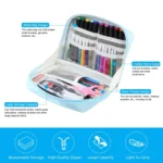 FunAdd Large-capacity Pencil Case Storage Organizer Canvas Cosmetic Bag, Size: 230 x 170 x 75mm - Image 4