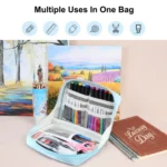 FunAdd Large-capacity Pencil Case Storage Organizer Canvas Cosmetic Bag, Size: 230 x 170 x 75mm - Image 7