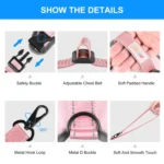 FunAdd Traction Rope Reflective Breathable Nylon Pet Vest Dog Harness, Size: S - Image 4