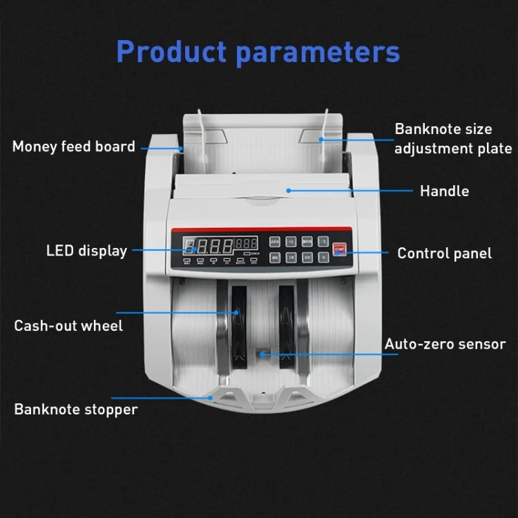FSP0143_2.webp 2108 UVMGIR 220V Multi-Currency Multifunctional Money Counter, Specifications:CN Plug - Image 3
